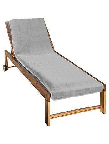 Serviette de plage à rabat pour transat de bain, 100 % coton - Vivezen
