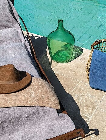 Serviette de plage à rabat pour transat de bain, 100 % coton - Vivezen