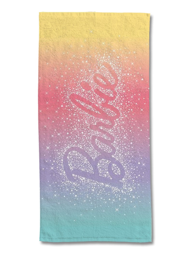Serviette de plage Barbie Arc-en-ciel 75x150 cm - 100% Coton - Multicolore Multicolore - Kiabi