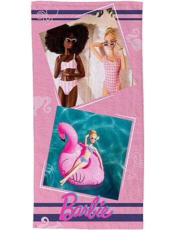 Serviette de plage Barbie détente piscine et plage 70x140 cm - 100% Polyester - Rose
