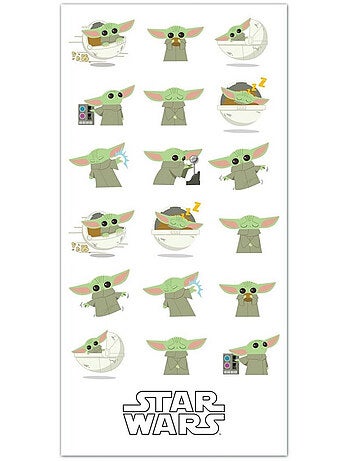 Serviette de plage Bébé Yoda alias Grogu Mandalorian - 70 cm x 140 cm