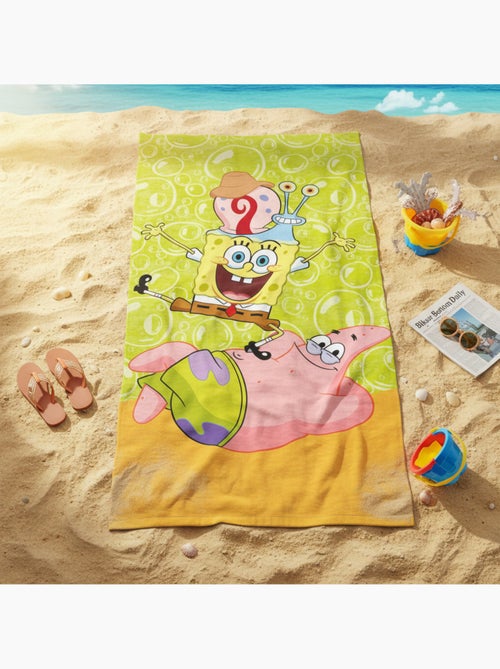 Serviette de Plage Bob l'Éponge – 100% Coton Nickelodeon | 70 x 140 cm - Kiabi