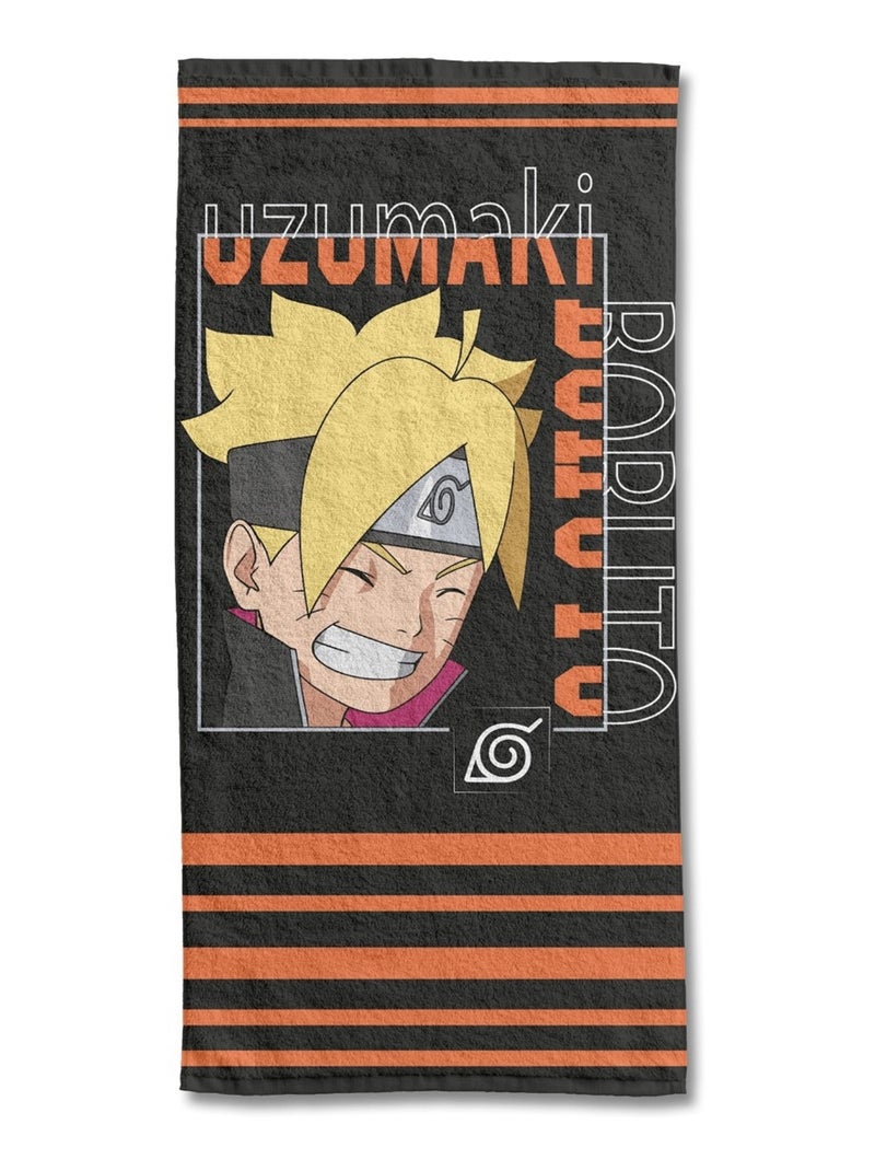 Serviette de plage Boruto Uzumaki 70x140 cm - 100% Coton - 300 GSM Noir - Kiabi
