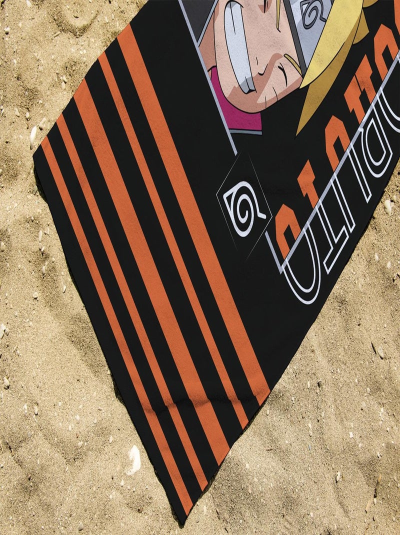Serviette de plage Boruto Uzumaki 70x140 cm - 100% Coton - 300 GSM Noir - Kiabi