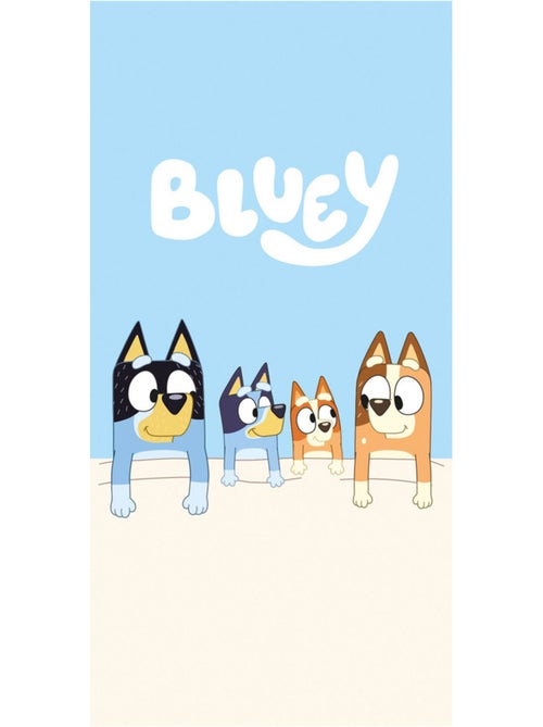 Serviette de Plage coton Bluey Family 140x70 cm - Drap de bain enfant - Kiabi