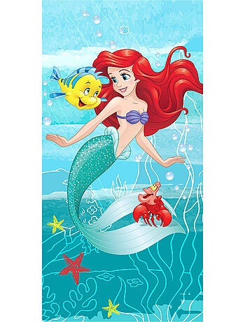 Serviette de plage coton imprimée Ariel Disney Princess