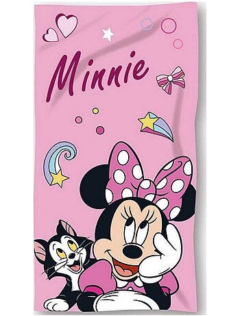 Serviette de Plage coton Minnie et Figaro 140x70 cm - Drap de bain enfant