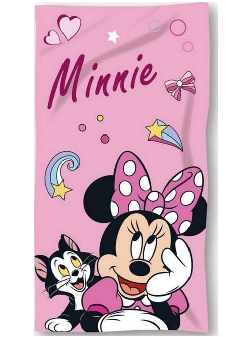 Serviette de Plage coton Minnie et Figaro 140x70 cm - Drap de bain enfant - Kiabi