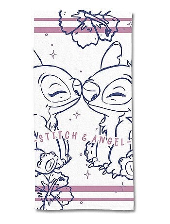 Serviette de plage Disney Angel et Stitch 70x140 cm - 100% Coton - 300 GSM