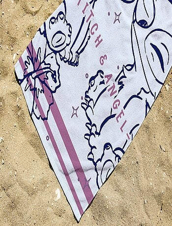 Serviette de plage Disney Angel et Stitch 70x140 cm - 100% Coton - 300 GSM