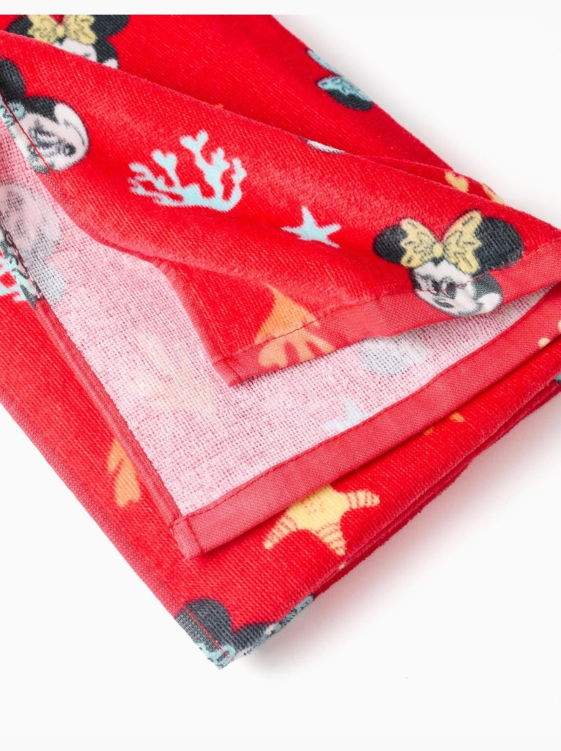 Serviette de plage en coton avec motif Minnie Rose - Kiabi