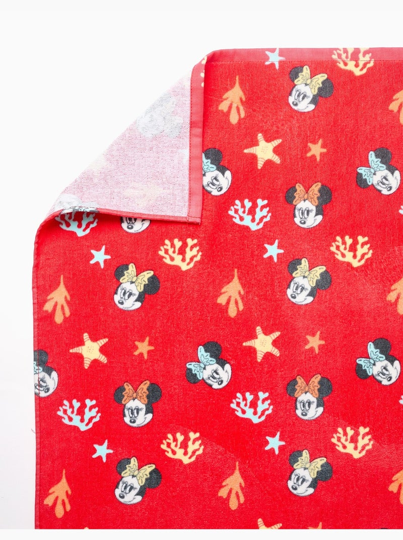 Serviette de plage en coton avec motif Minnie Rose - Kiabi