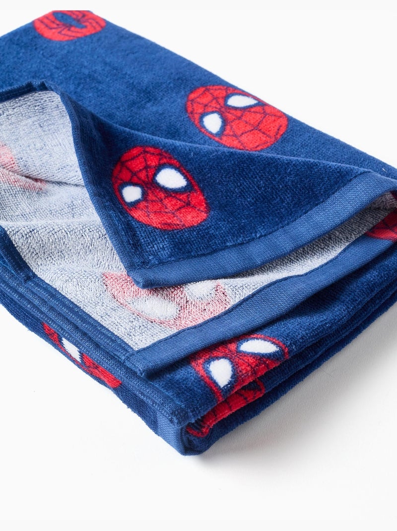 Serviette de plage en coton avec motif Spider-Man Bleu foncé - Kiabi