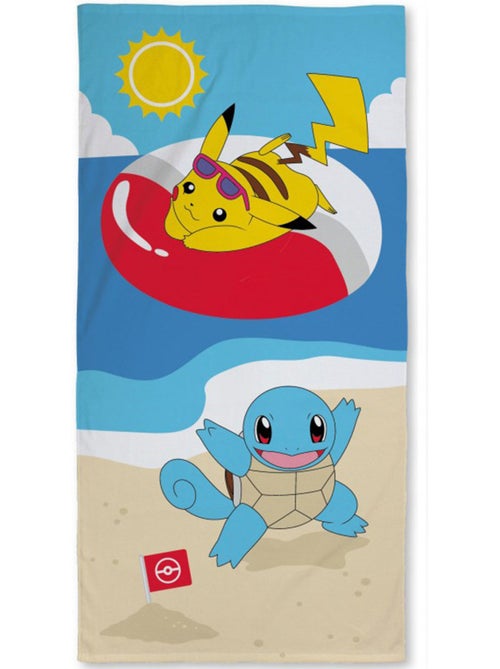 Serviette de plage en coton 'Pokémon' Pikachu 140 x 70 cm - Kiabi