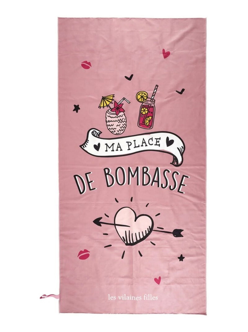 Serviette de plage en microfibre ma place de bombasse Rose - Kiabi