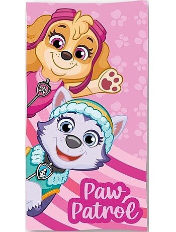 Serviette de plage enfant - 70x140 cm 100% coton, stella rose - pat' patrouille