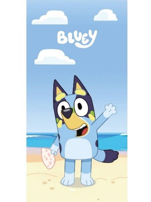 Serviette de plage enfant - 70x140 cm microfibre séchage rapide, bleu - bluey - Kiabi
