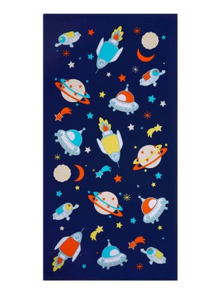 Serviette de plage enfant microfibre Bleu 70x140 250g/m² - Galaxy