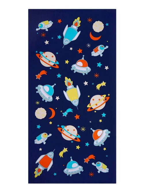 Serviette de plage enfant microfibre Bleu 70x140 250g/m² - Galaxy - Kiabi