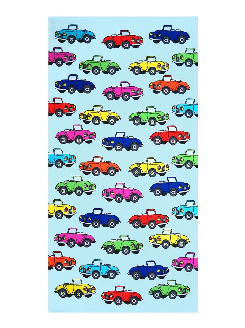 Serviette de plage enfant microfibre Multicolore 70x140 250g/m² - Cars Multicolore - Kiabi