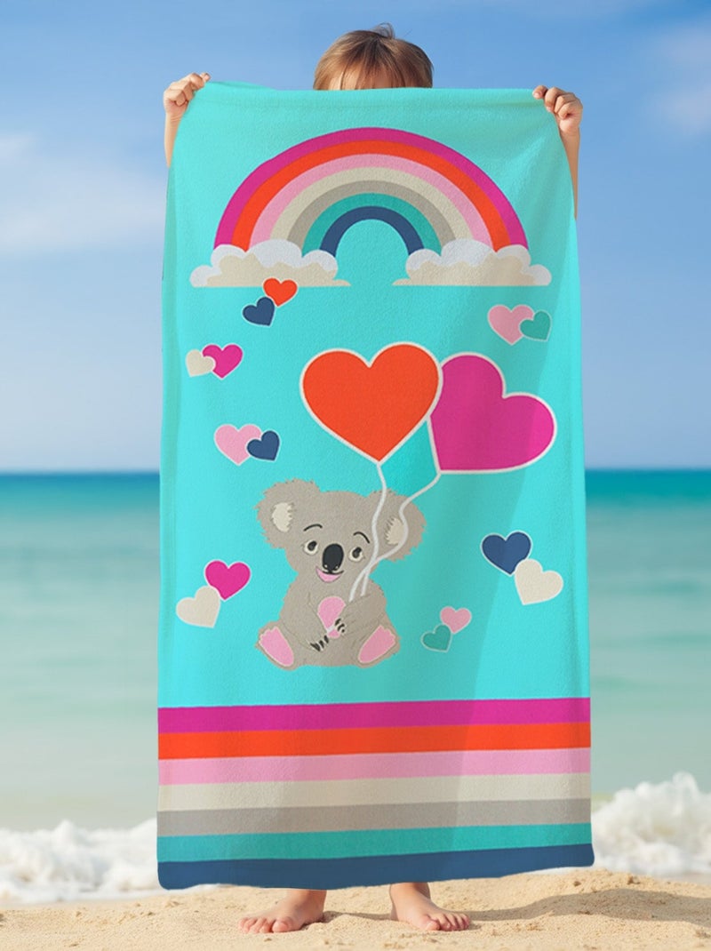 Serviette de plage enfant microfibre Multicolore 70x140 250g/m² - Koala Multicolore - Kiabi