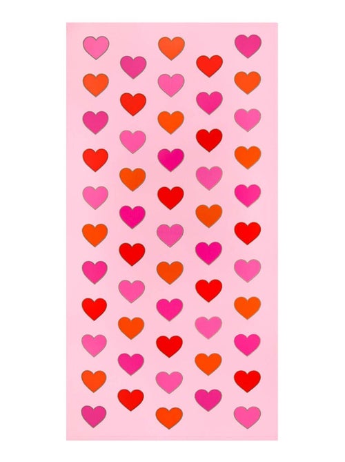 Serviette de plage enfant microfibre Rose 70x140 250g/m² - Cœurs - Kiabi