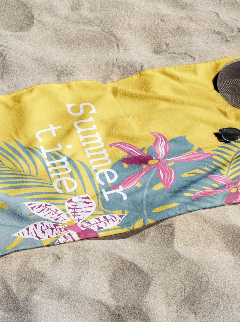 Serviette de plage éponge imprimé SUMMER AMAZONIA Jaune - Kiabi