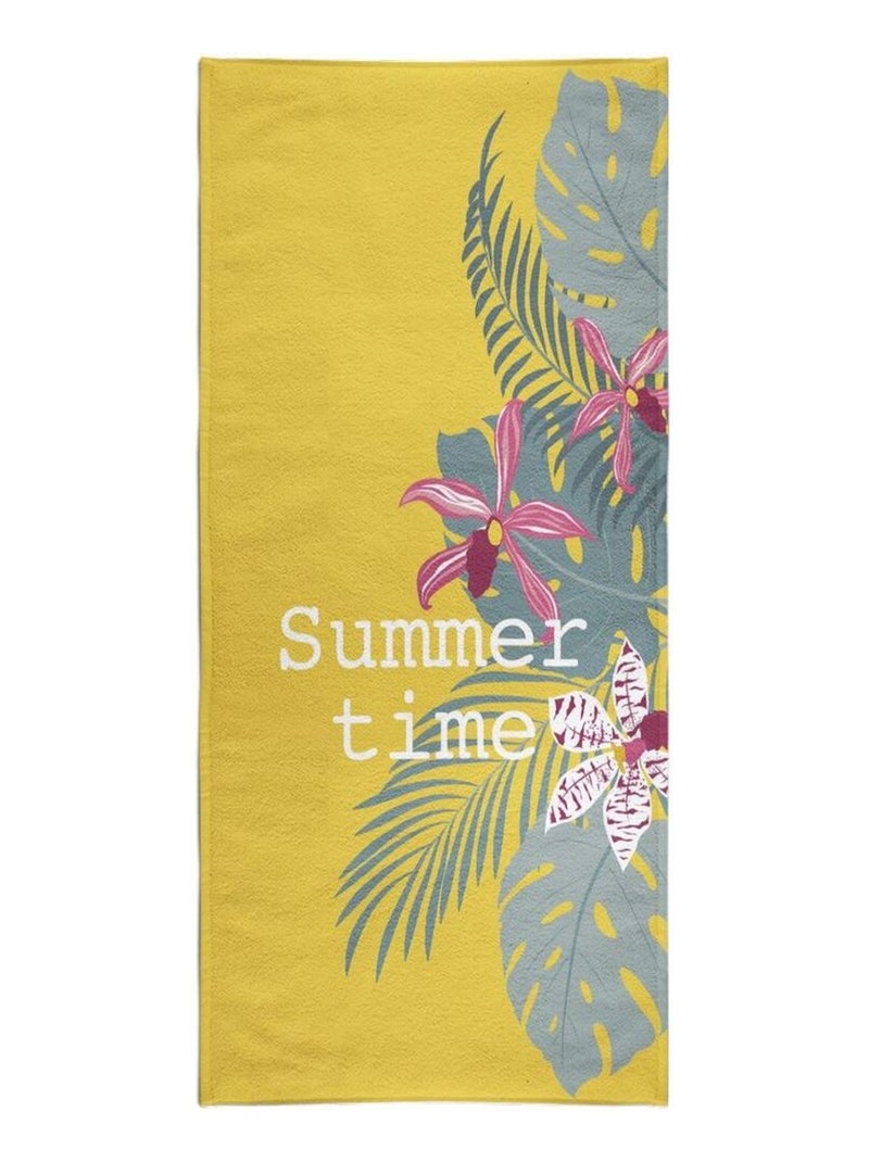 Serviette de plage éponge imprimé SUMMER AMAZONIA Jaune - Kiabi