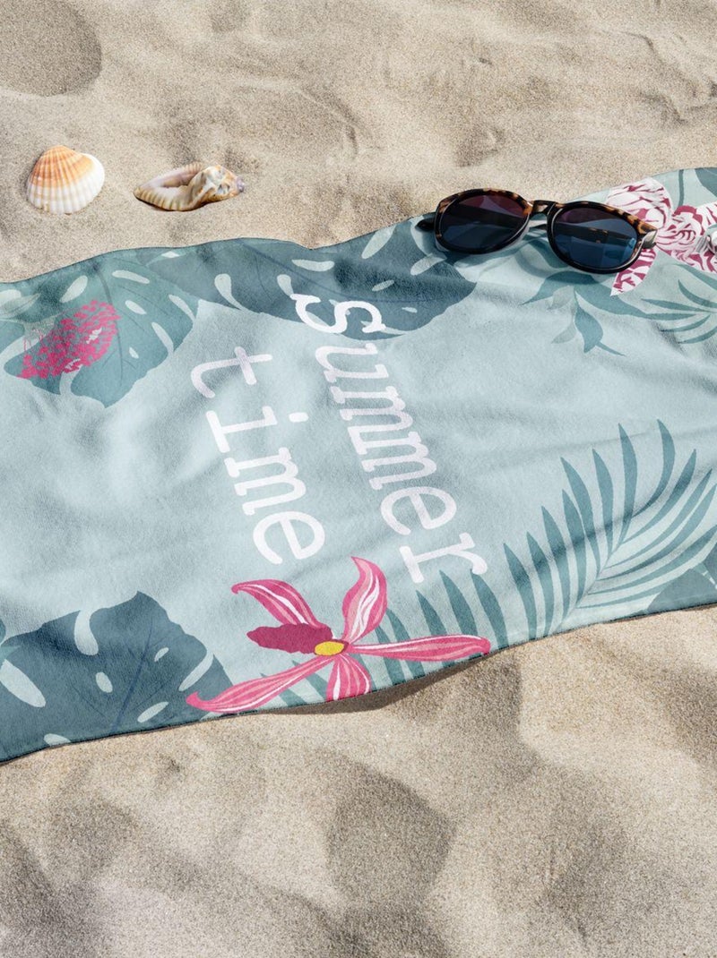 Serviette de plage éponge imprimé SUMMER AMAZONIA Vert - Kiabi