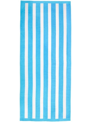 Serviette de plage éponge velours Jacquard Bleu 100x175 470g/m² - Bahia Bleu Turquoise