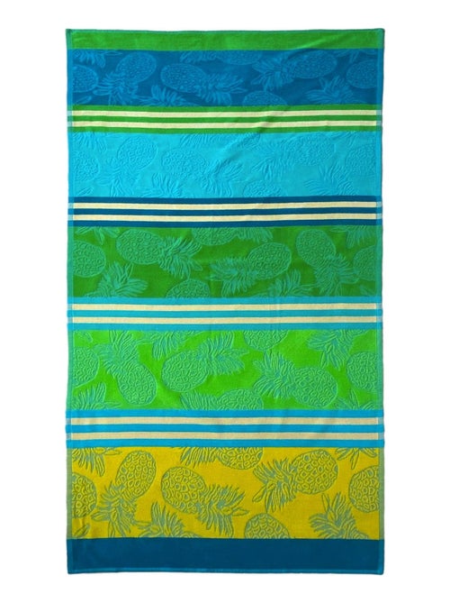Serviette de plage éponge velours Jacquard ciselée Cancun 90x170 340g/m² - Kiabi