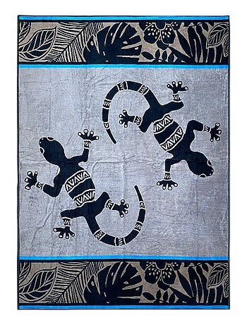 Serviette de plage éponge velours Jacquard Escondido 140x180 400g/m²