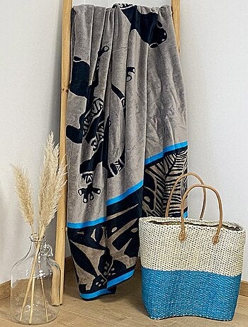 Serviette de plage éponge velours Jacquard Escondido 140x180 400g/m²