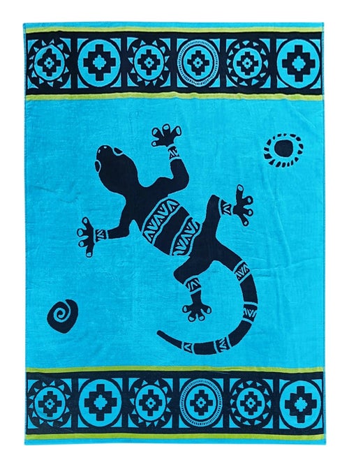 Serviette de plage éponge velours Jacquard Guadalmar 140x180 400g/m² - Kiabi