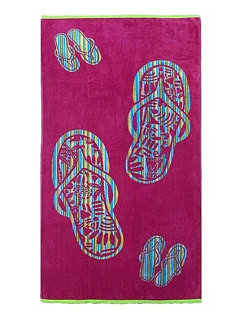 Serviette de plage éponge velours Jacquard Habra75x150