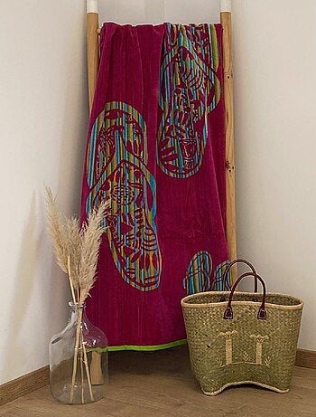 Serviette de plage éponge velours Jacquard Habra75x150