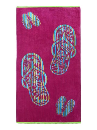 Serviette de plage éponge velours Jacquard Habra75x150
