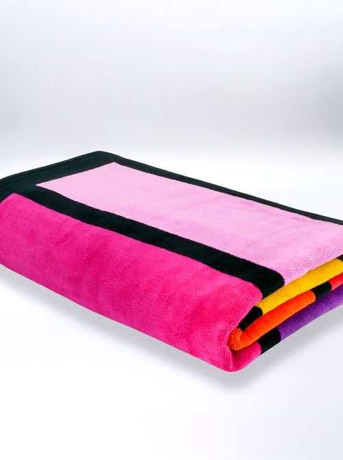 Serviette de plage éponge velours Jacquard Happy Chic 100x175 470g/m² - Kiabi Serviette de plage éponge velours Jacquard Happy Chic 100x175 470g/m² - Kiabi
