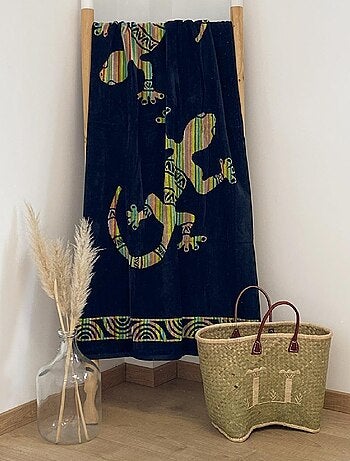 Serviette de plage éponge velours Jacquard Irvine 75x150