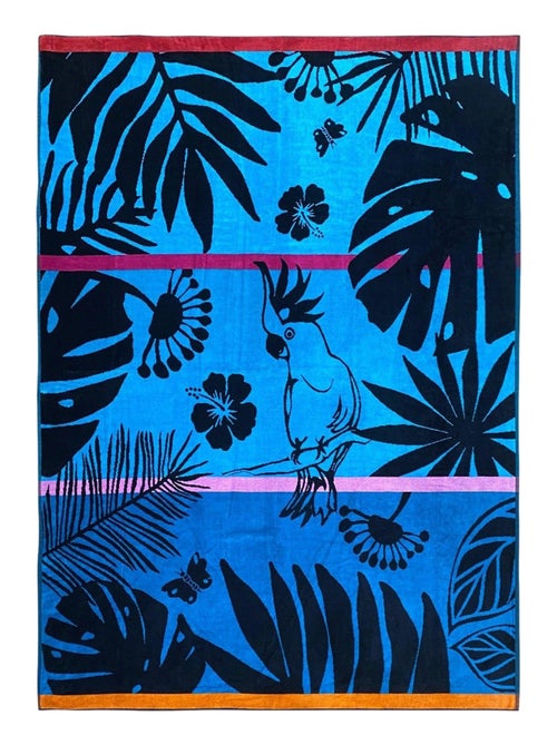 Serviette de plage éponge velours Jacquard Kala 140x180 400g/m² - Kiabi