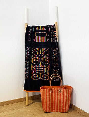 Serviette de plage éponge velours Jacquard Maski 75x150