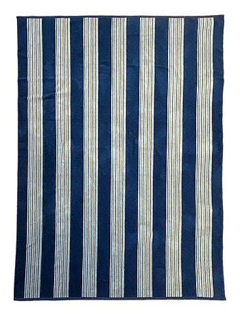 Serviette de plage éponge velours Jacquard Milonga Navy XL 140x180 400g/m²