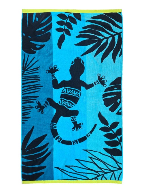 Serviette de plage éponge velours Jacquard Moki 90x170 400g/m² - Kiabi