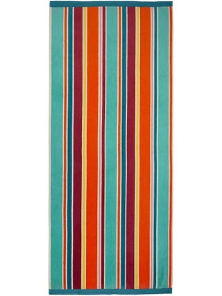 Serviette de plage éponge velours Jacquard Multicolore 100x175 470g/m² - Capsud