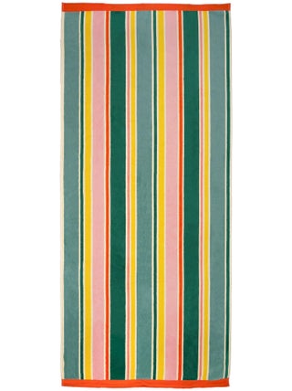 Serviette de plage éponge velours Jacquard Multicolore 100x175 470g/m² - Dalia