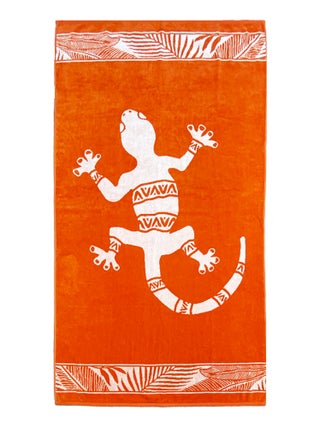 Serviette de plage éponge velours Jacquard Orange 90x170 400g/m² - Nossa