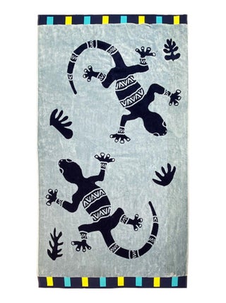Serviette de plage éponge velours Jacquard Pogona 100x175 470 g/m²