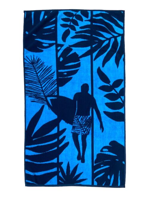 Serviette de plage éponge velours Jacquard Wapi 70x140 400g/m² - Kiabi