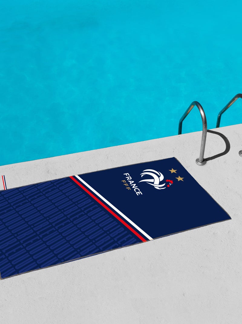 Serviette de plage 'Fédération Française de Football' Bleu - Kiabi