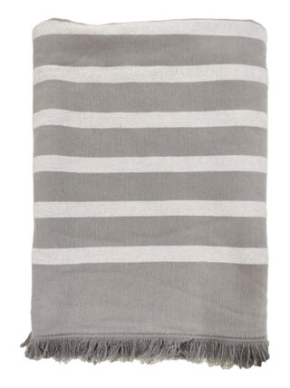 Serviette de plage Fouta doublée éponge Alanya gris 90x160 400g/m²